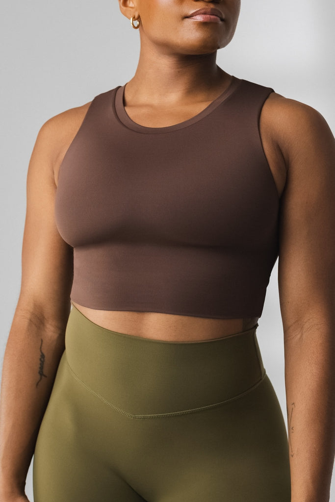 The Allora Tank - Coffee Bean, Women's Tops from Vitality Athletic and Athleisure Wear