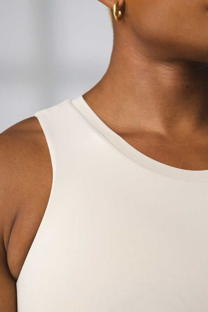 The Allora Tank - Women's Cream Crop Tank – Vitality Athletic Apparel