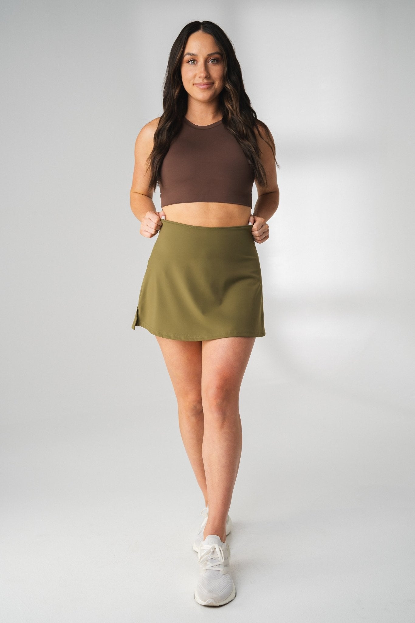 The Cloud Skort - Women's Army Green Skort – Vitality Athletic Apparel