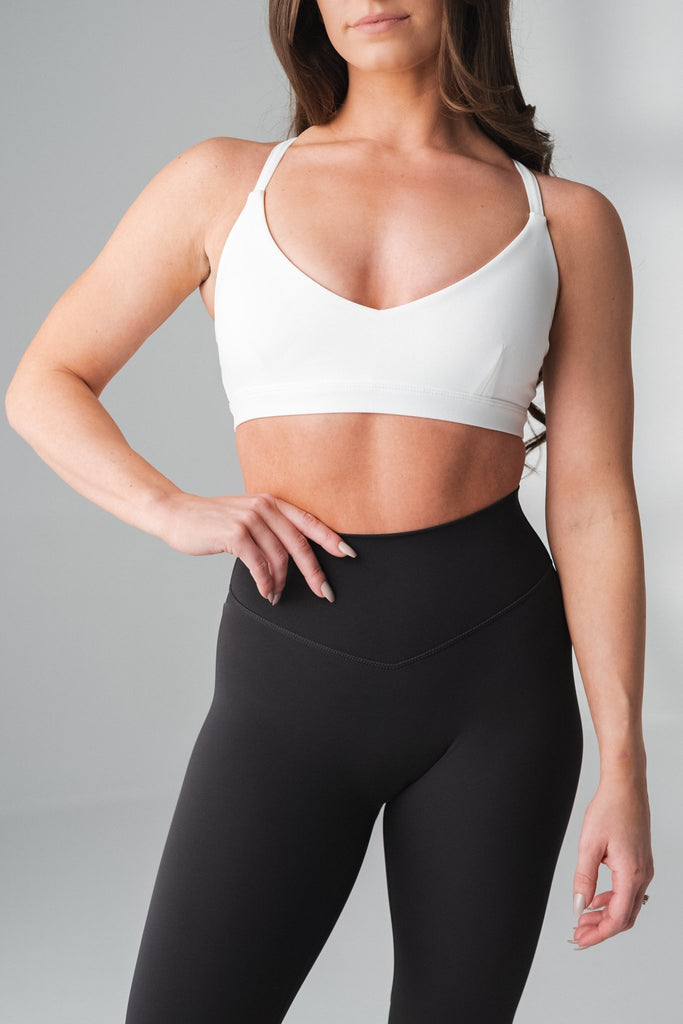 The Cloud V Bra - Snow, Women's Bra from Vitality Athletic and Athleisure Wear