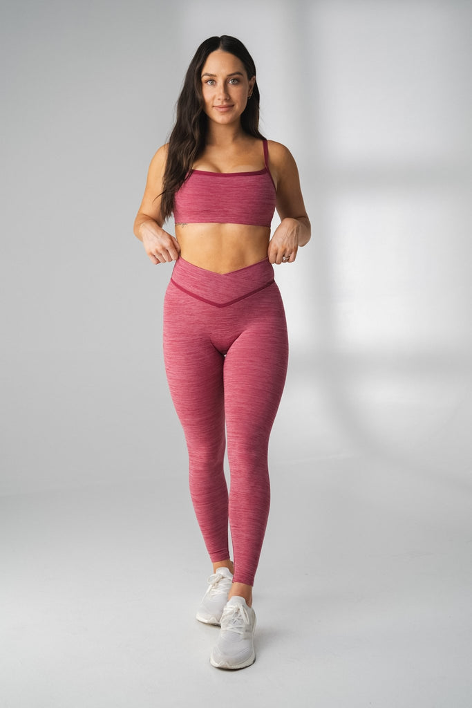 Daydream V Pant - Sangria Marl, Women's Bottoms from Vitality Athletic and Athleisure Wear