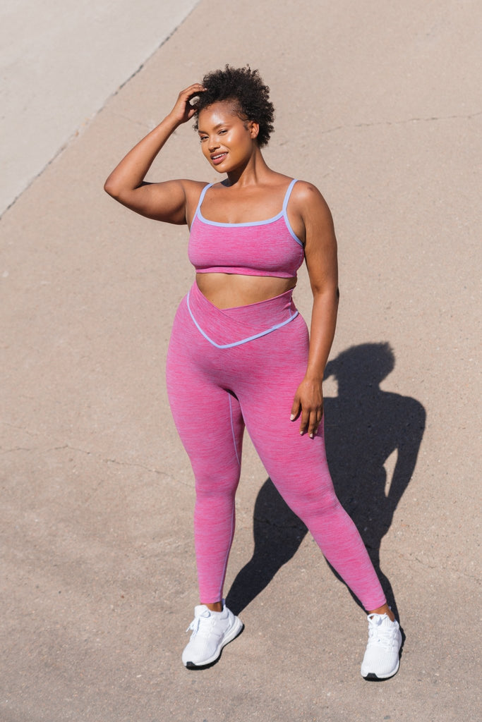 Daydream Square Bra - Women's Pink Sports Bra – Vitality Athletic