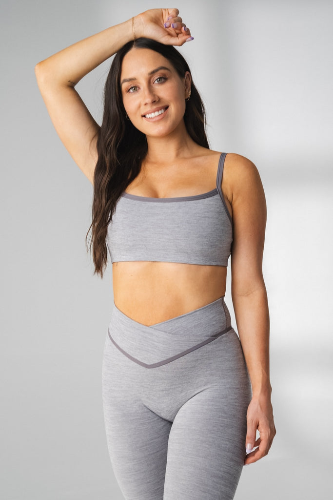 Daydream Square Bra - Concrete Marl, Women's Bra from Vitality Athletic and Athleisure Wear