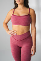 Daydream Square Bra - Sangria Marl, Women's Bra from Vitality Athletic and Athleisure Wear