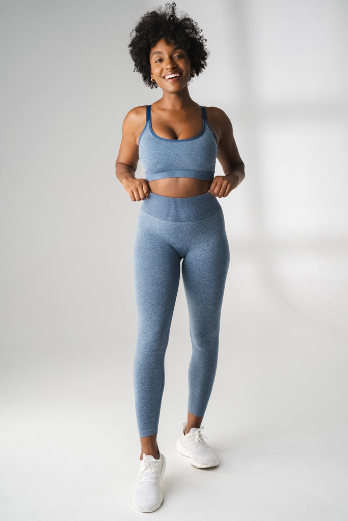 Public Desire leggings with seam detail set in gray blue