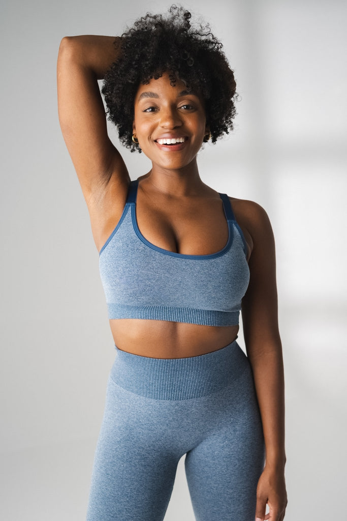 The Formation Scoop Bra - Navy Heather, Women's Bra from Vitality Athletic and Athleisure Wear