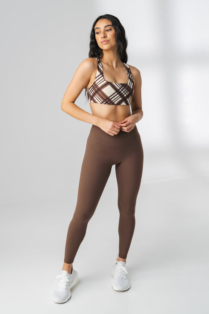 The Medial Bra - Cocoa Plaid, Women's Bra from Vitality Athletic and Athleisure Wear