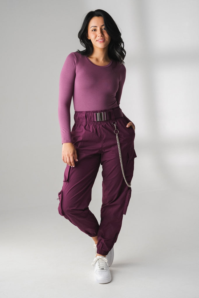 The Noa Cargo - Grape, Women's Bottoms from Vitality Athletic and Athleisure Wear
