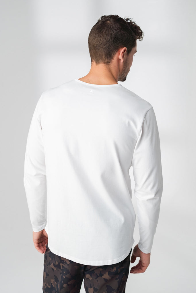 The Prospect Long Sleeve Tee - Snow, Men's Tops from Vitality Athletic and Athleisure Wear