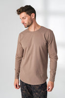 The Prospect Long Sleeve Tee - Stone, Men's Tops from Vitality Athletic and Athleisure Wear