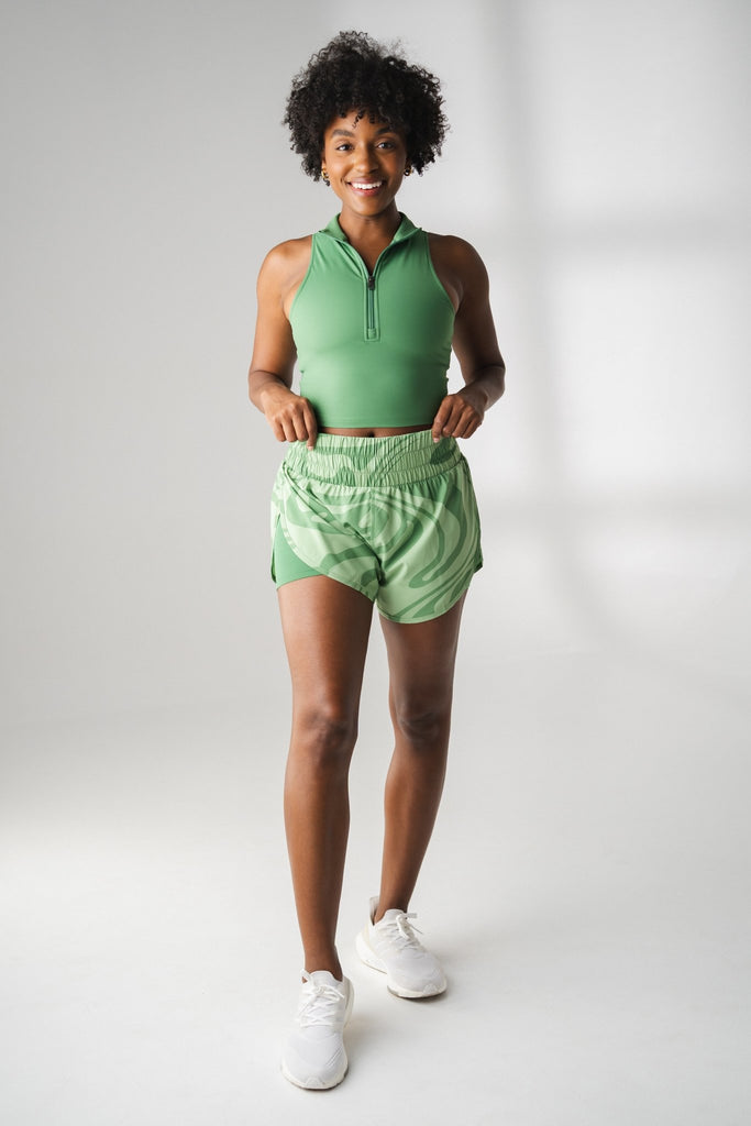 The Vista Short - Botanical, Women's Bottoms from Vitality Athletic and Athleisure Wear