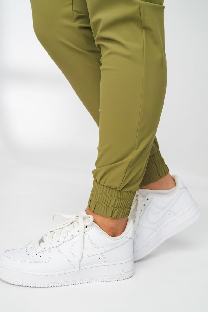 The Women's Swift Jogger - Olive, Bottoms from Vitality Athletic and Athleisure Wear